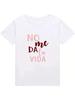 Buchstaben-Print 'It Doesn't Give Me Life' Damen Baumwoll-T-Shirt Lässiges Basic O-Ausschnitt Weißes Shirt Kurzarm Damen T-Shirt
