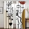 Abstrakte Kunst Anthestic Boho Morandi Fenster Vorhänge Jalousien für Wohnzimmer Schlafzimmer Badezimmer Küche Büro Tür Home Decor2Pcs