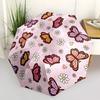 1pc Butterfly Floral Pattern Automatic Opening and Closing Folding Umbrella with 8 Iron Ribs - Portable, Foldable for Travel yy251124147