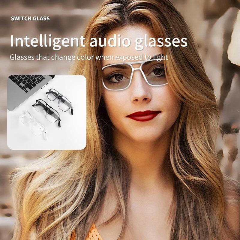 Smart glasses Bluetooth audio glasses double beam color changing glasses anti blue light listening to music making calls anti UV sunglasses