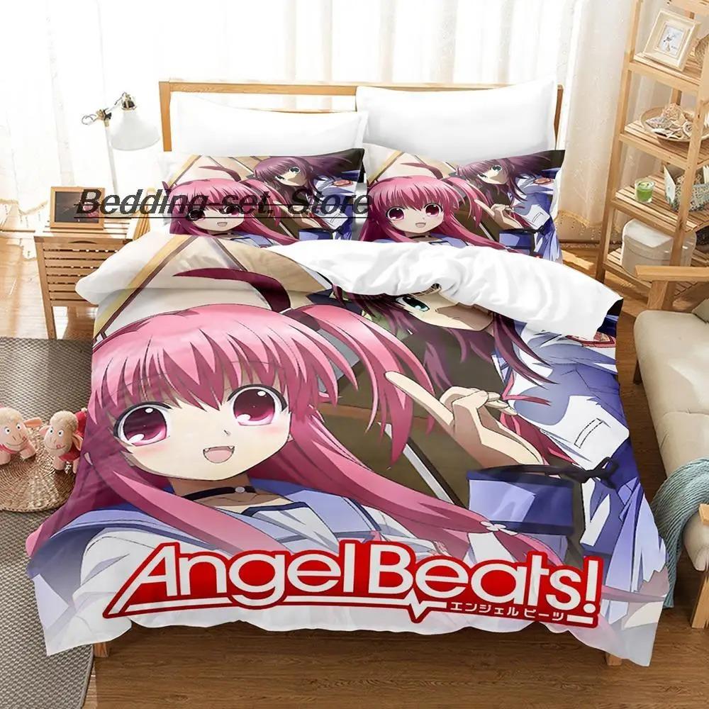 Angel Beats Bedding Set Single Twin Full Queen King Size Bed Set Aldult Kid Bedroom Duvetcover Sets Anime Bed Sheet Set