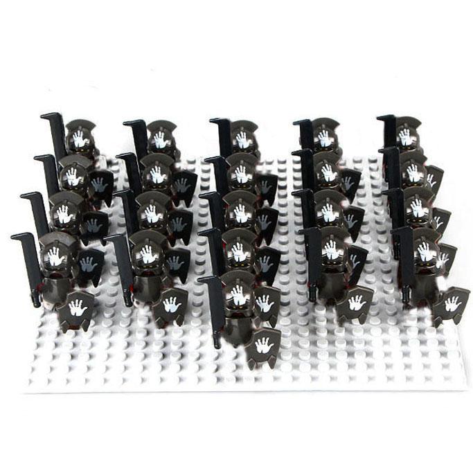 

Medieval Roman Knight Crusades Spartacus Eomer King Haldir Urukhai Solider Figures With Spear Building Block Kids Steam Toys