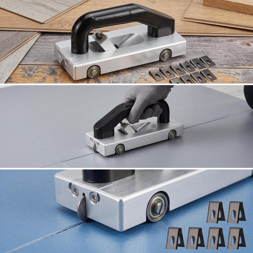 Manual Grooving Tool with Guide Wheels Compact Vinyl Floor Groover Uniform