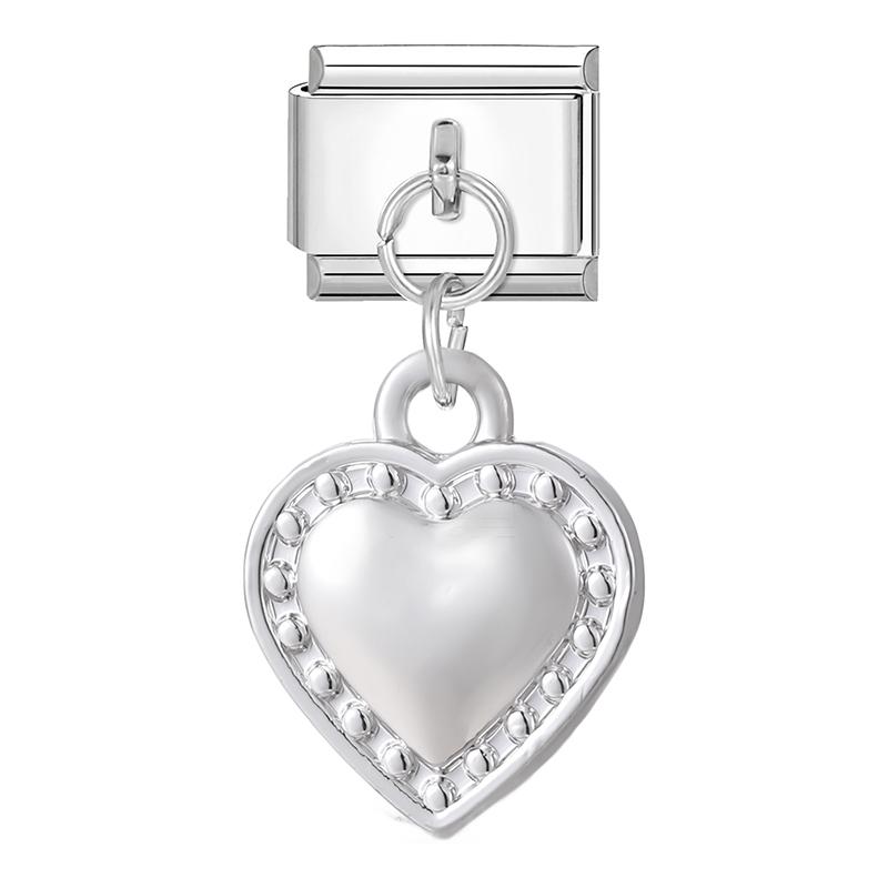 Fashion Heart Lips Bow Knot Feet Fishbone Pendant Italian Charm Link Fit 9mm Stainless Steel Bracelet DIY Making Men Women Gifts