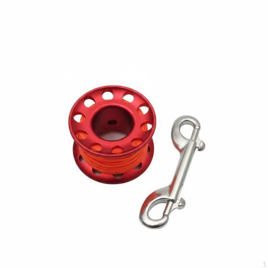 Diving Spool Reel Anti-Tangle Aluminum Dive Stainless Steel Snap