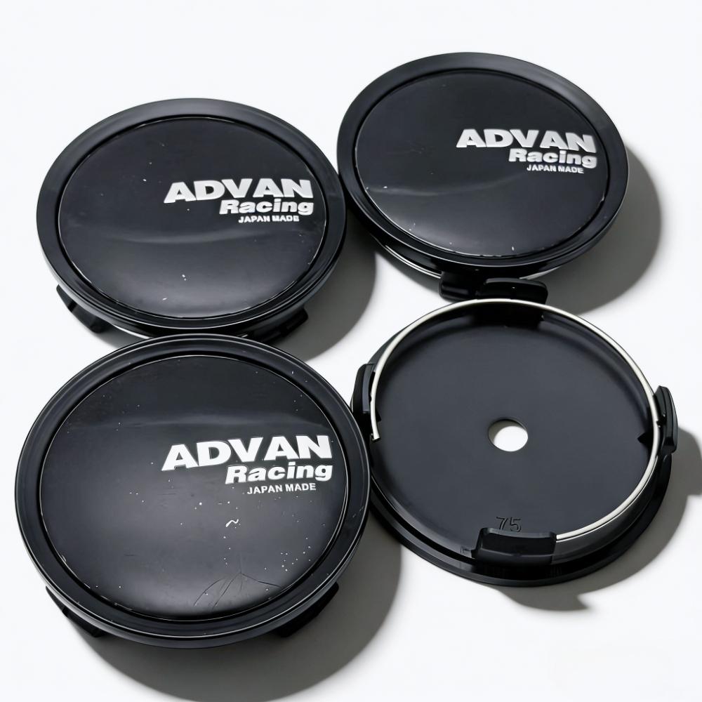 

4pcs Black Silver ADVAN Racing Logo Emblem Car Wheel Center Caps 75MM 70MM Wheels Hub Cap Rim Hubcaps Dust Cover Car Accessories ADVAN Racing Badge&4pcs 75 Wheel Caps