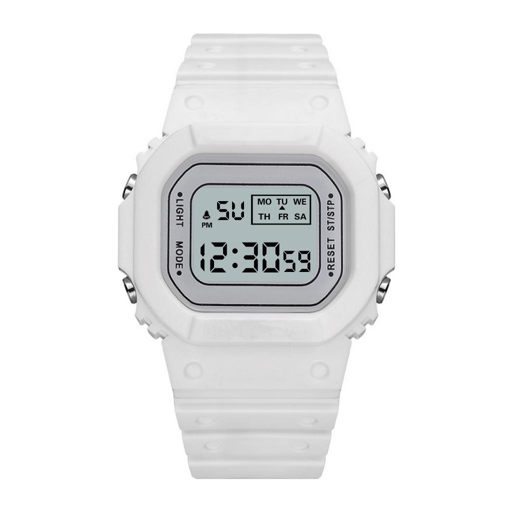 Waterproof LED Matcha Green Sports Watch: Compact, Youthful & Multi-functional
