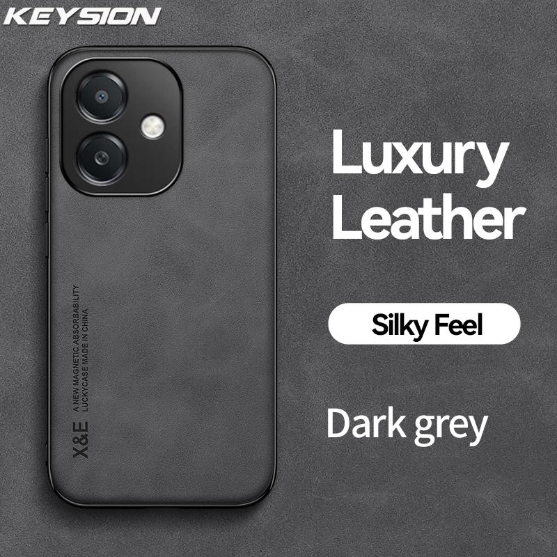 

KEYSION Luxury Retro PU Leather Case for OPPO A5i Soft Silicone+PC Shockproof Phone Back Cover for OPPO A5i for OPPO A5i темно серый