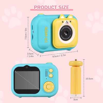 1080P Kids Digital Camera Mini Video Camera for Kids 48MP 2.4 Inch IPS Screen Dual Lens Built In Battery with 32GB