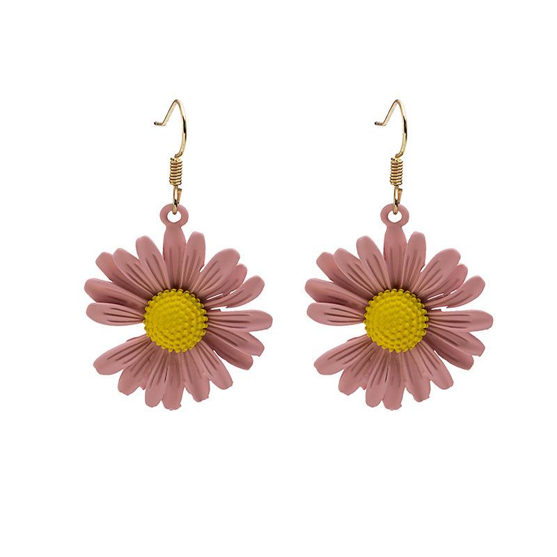 925 Sweet And Small Quan Zhilong Gd Daisy Stud Earrings Mori Girl Asymmetrical Flower Earrings Female