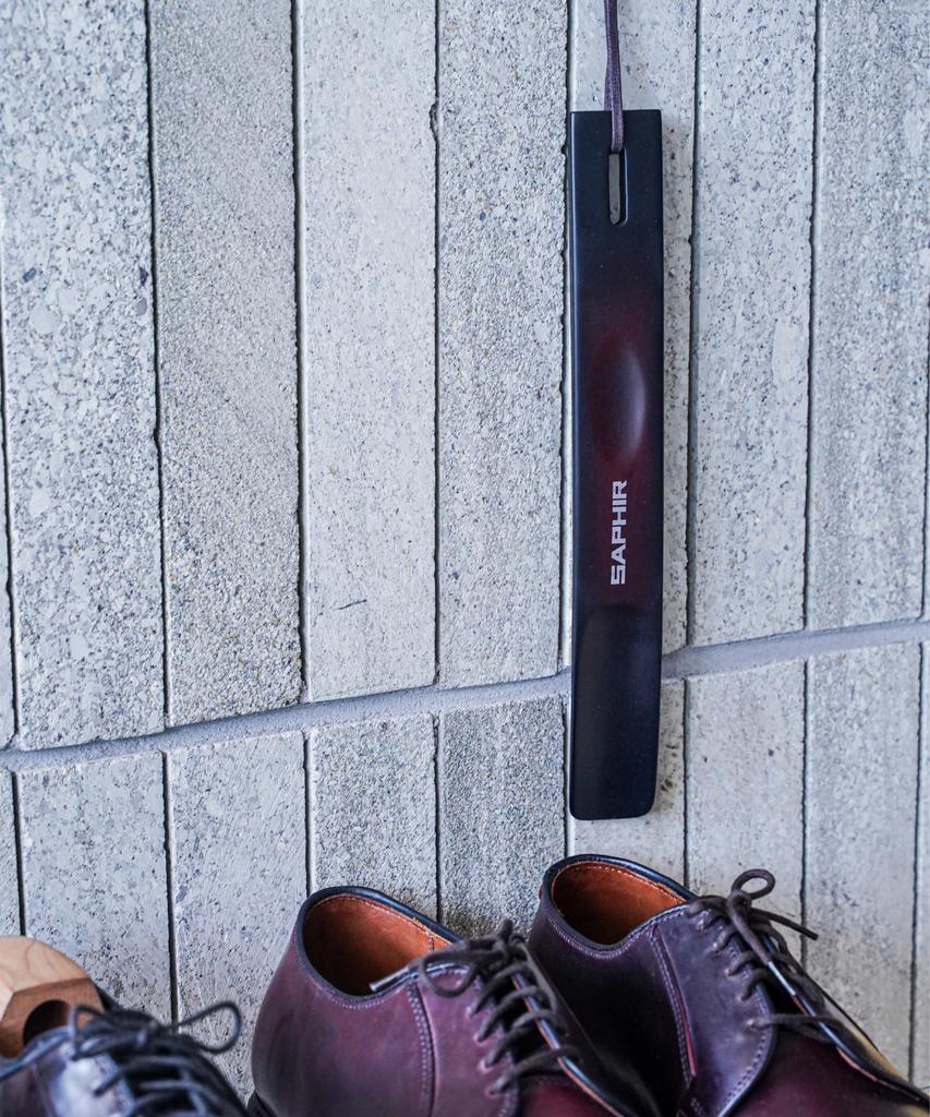 Saphir Rosewood Solid Wood Flat Shoehorn 26Cm Wooden Shoehorn
