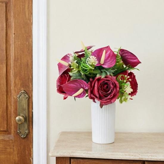 Artificial Rose Bouquet Simulated Fabric Not Wither Blooms All Year No Watering Needed Simulation Flower for Home Table Decorations