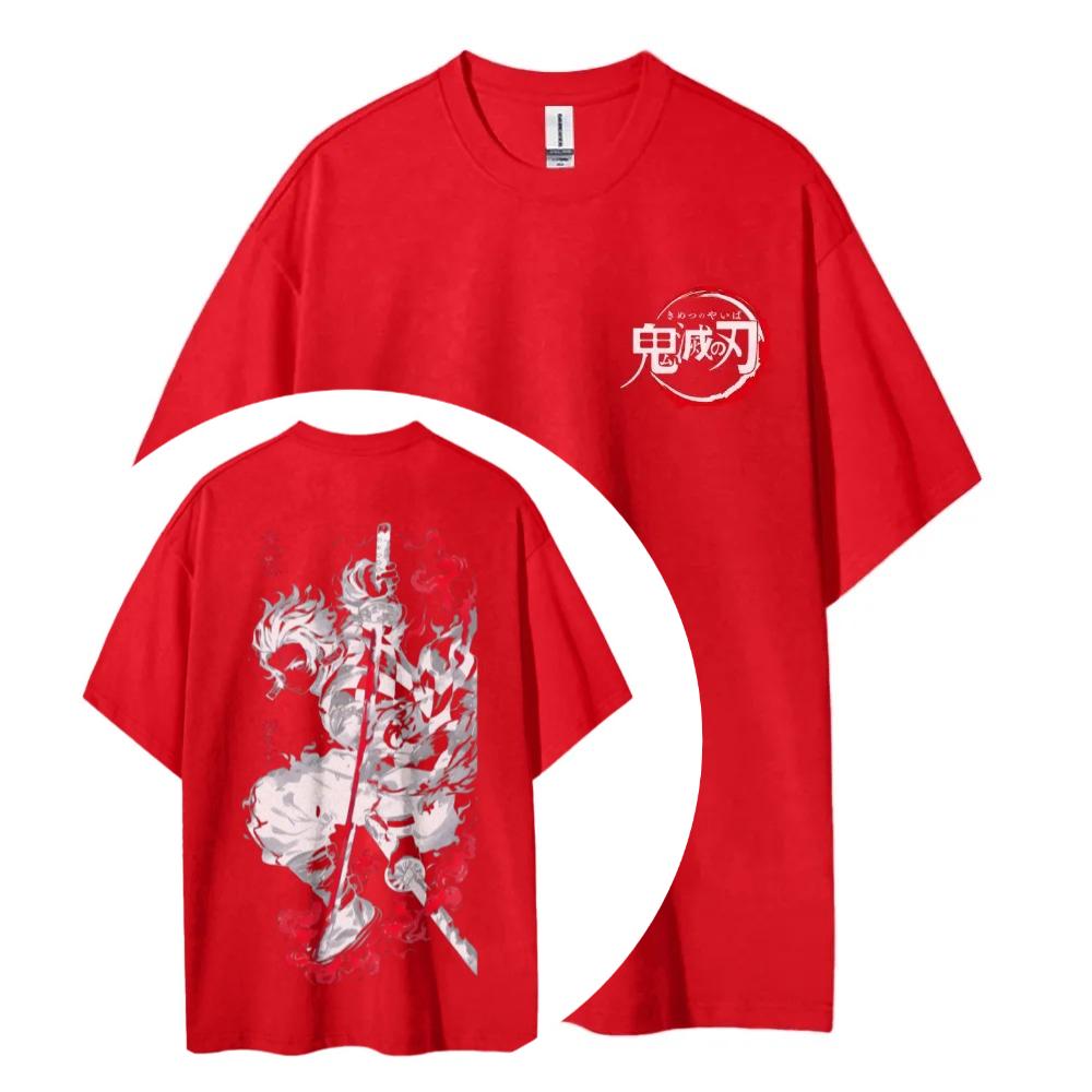 Demon Slayer Kimetsu No Yaiba Cotton Unisex Round Neck Anime TShirt Mens and Womens Summer Fashion Breathable Street TShirt