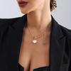 Simple Geometric White Love Imitation Fritillary Collarbone Chain Necklace with Tassel Butterfly Necklace