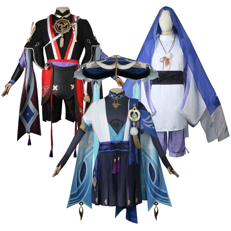 Serviço de cosplay original do deus wanderer cosplayer escaramuçador wanderer animação jogo roupa peruca terno de serviço c masculino