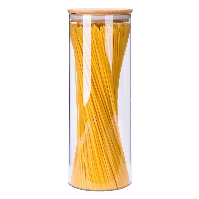 High Borosilicate Glass Storage Jar with Bamboo Lid & Silicone Seal - Airtight & Moisture-Proof