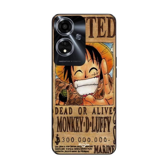 Coque - Maniacase - Oppo A59 5G - One Piece - Poster Wanted - Souple Noir