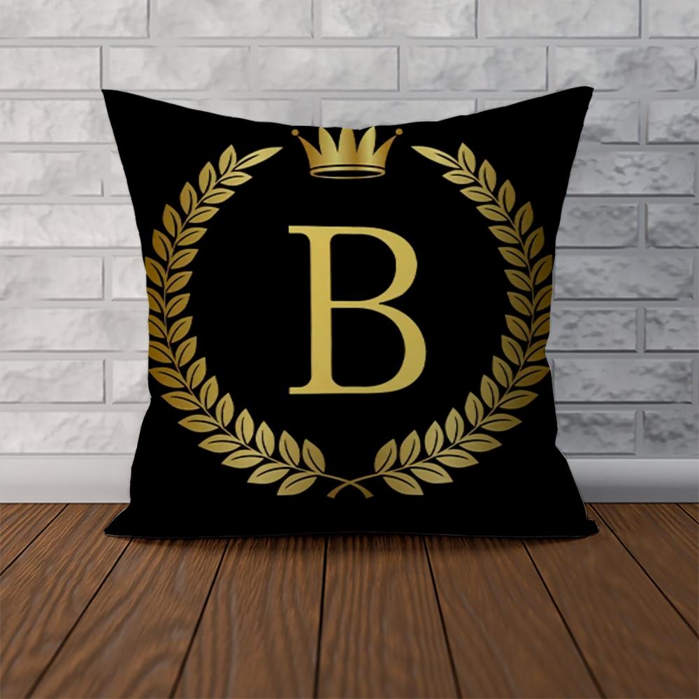 26 Letters Pillow Case For Car Sofa Decorative Home Doublesided Print Plush Square Throw Pillow Cushion Cover