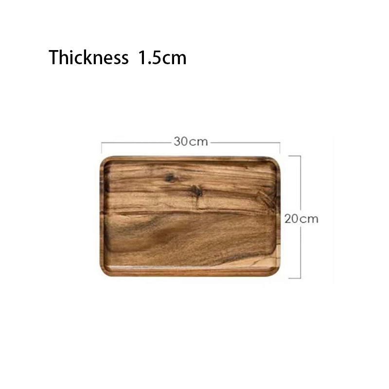 Leeseph Wooden Square Trays for Serving, Wooden Plates Serving Board for Cheese Appetizer Charcuterie Food Dessert Home Party