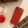 Suitable for Apple 16 Mobile Phone Case Iphone17promax Burgundy Bow 13 Retro Simple 14 Anti-fall 17 Soft Shell