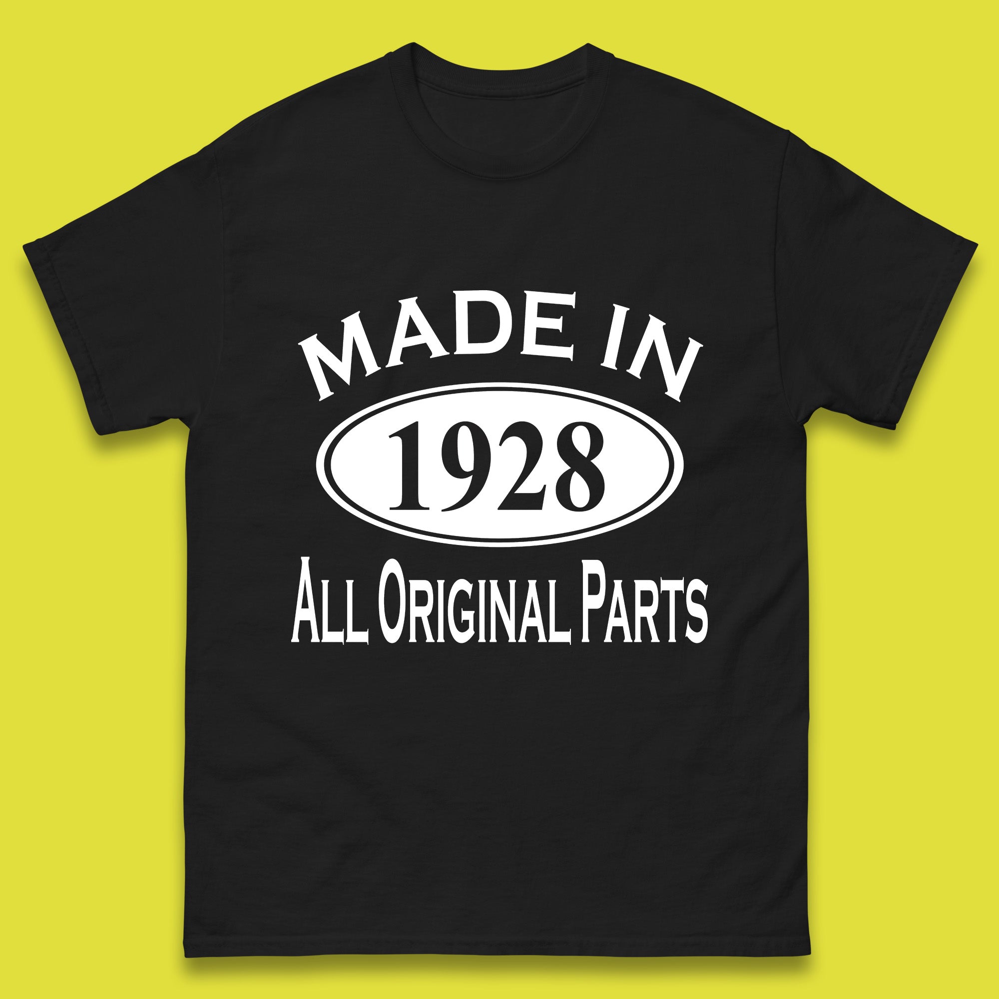 

Made In 1928 All Original Parts Vintage Retro 95th Birthday Funny 95 Years Old Birthday Gift Mens Tee Top M