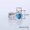 Xiaomi Huitan Silver Color Women Ring Inlaid Sparkling Blue Cubic Zirconia Trendy Charming Accessories Chic Jewelry for Party Daily
