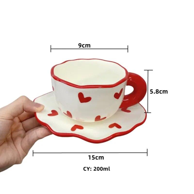 2024 Christmas Present Ins Coffee Tea Cup Creative Heart Mug Romantic Gifts Ceramic Milk Coffee Cups Gift For Girlfriend Wife