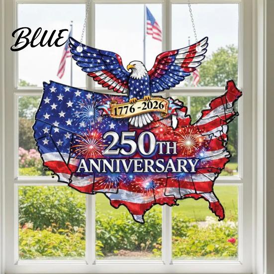 Anniversary Collectible Ornament USA 250th Suncatcher 1776-2026 Acrylic Window Hanging American Eagle Patriotic Decoration Sun Catcher Memorial