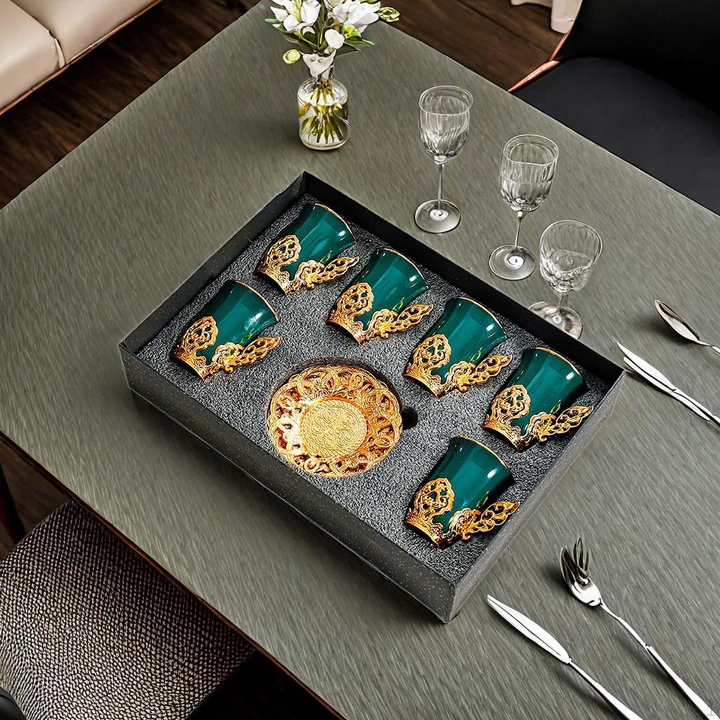 6 Pieces Coffee Cup with Saucer Cappuccino Cup,Coffeeware Juice Cup,Porcelain Porcelain Milk Mug