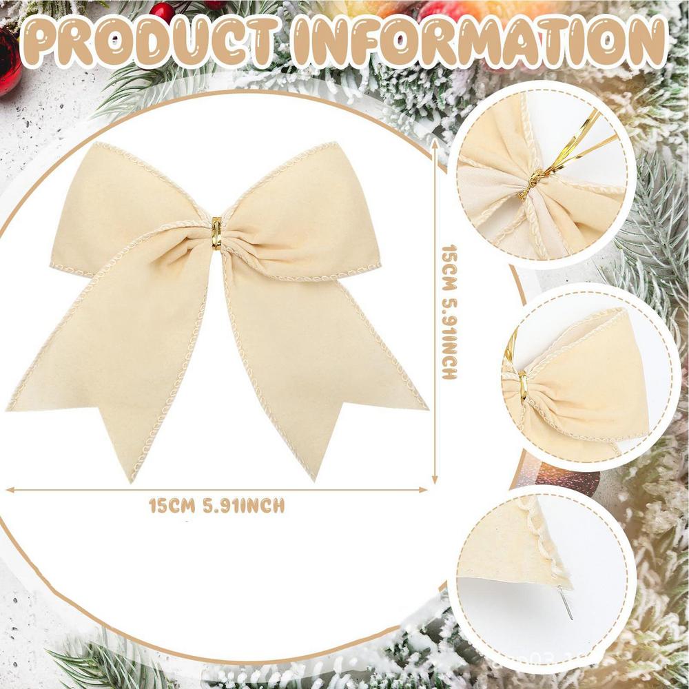 

12pcs 6-Inch Red/Green Velvet Bows For Christmas Tree Decorations Wreath Garland Velvet Bows Diy Handmade Christmas Gift 15x15cm