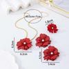 4-Piece Set: Fashionable Irregular Pearl Flower Earrings & Necklace, Middle Eastern Banquet Style for Women