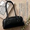 VITAFELICE Women's Long Handle Mini Boston Bag Elegant PU Leather Horizontal Shoulder Bag Small Underarm Handbag nsb-30230p Brown