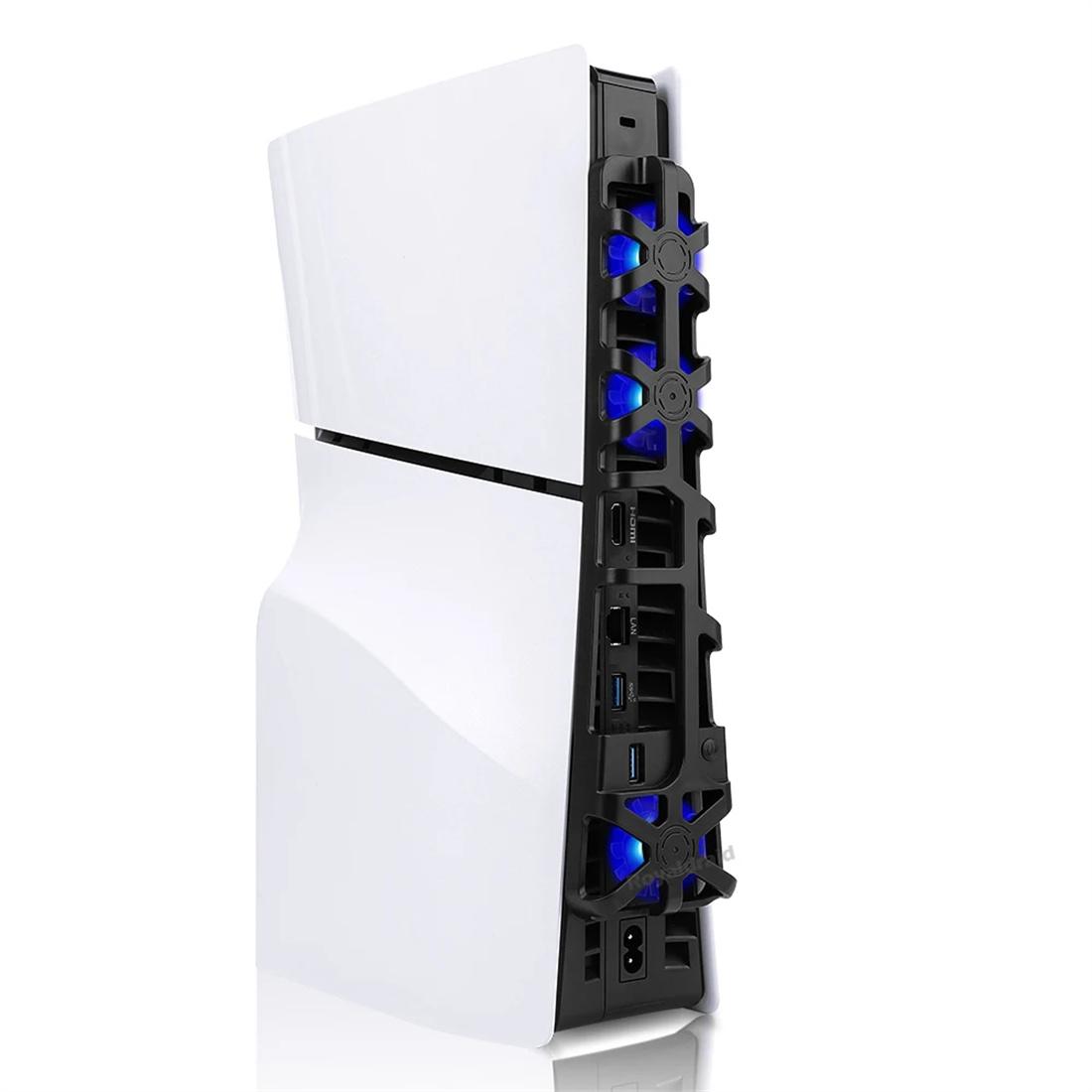 

НОВЫЙ для PS5 тонкий охлаждающий вентилятор со светодиодной подсветкой, система охлаждения, высокоскоростной 1100 об/мин USB-кулер для PlayStation5 тонкие игровые аксессуары чёрный