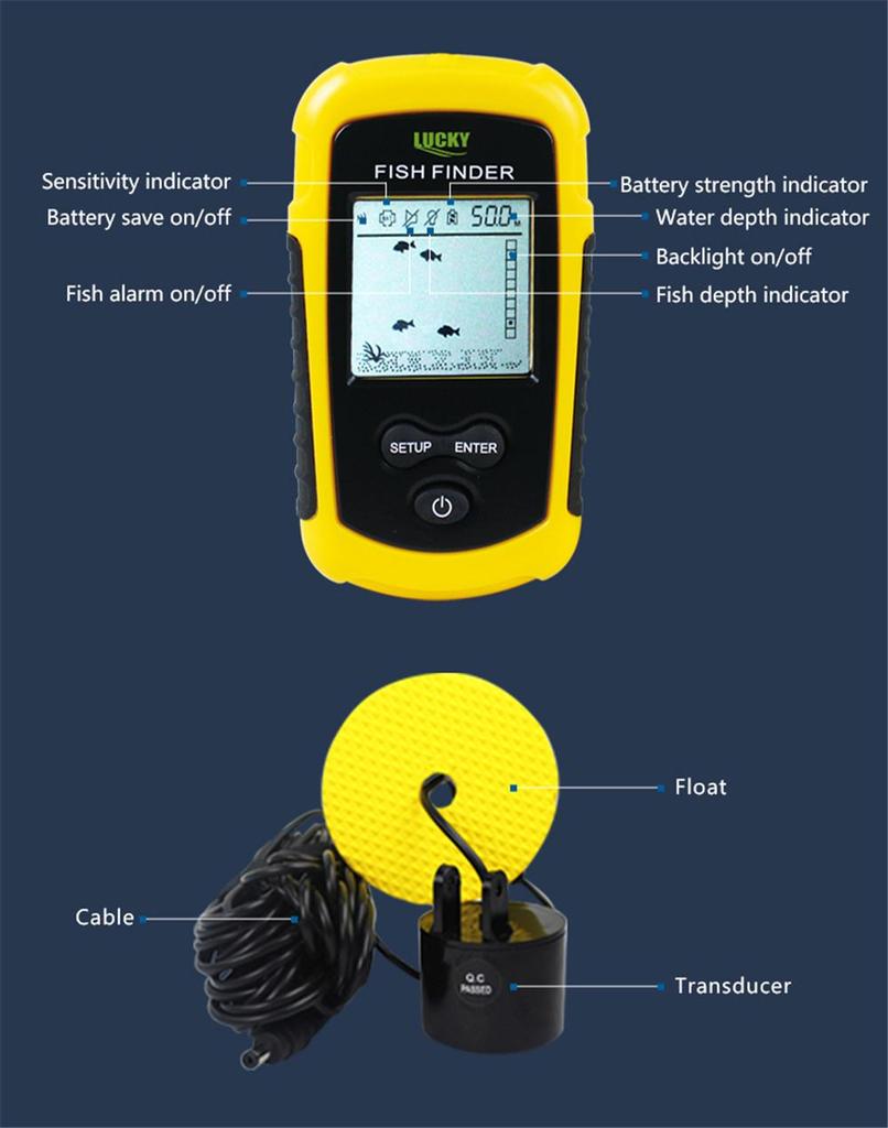Sonar Wired Fish Finder HD - Visual Fish School Detector for Angling