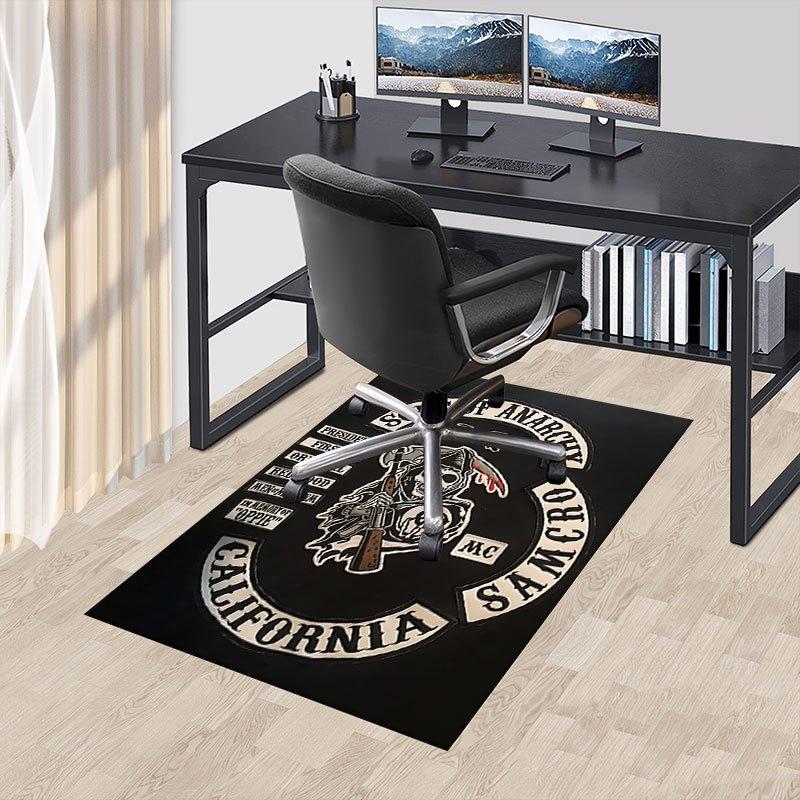 1pz Tappeti per Sedia a Tema Sons of Anarchy per Ufficio - Tappeto resistente in poliestere per home theater, ufficio, arredamento stanza dormitorio - tA97