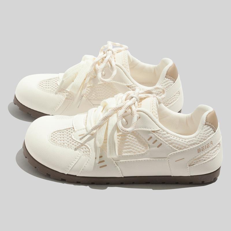 Summer New Women Fashionable Casual Shoes Fashionable Single-layer Mesh White Shoes All-matching Sports Breathable Men Skate Shoes
