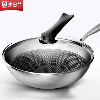 Kangbahe Wabe 304 Edelstahl Antihaft Wok zum Braten