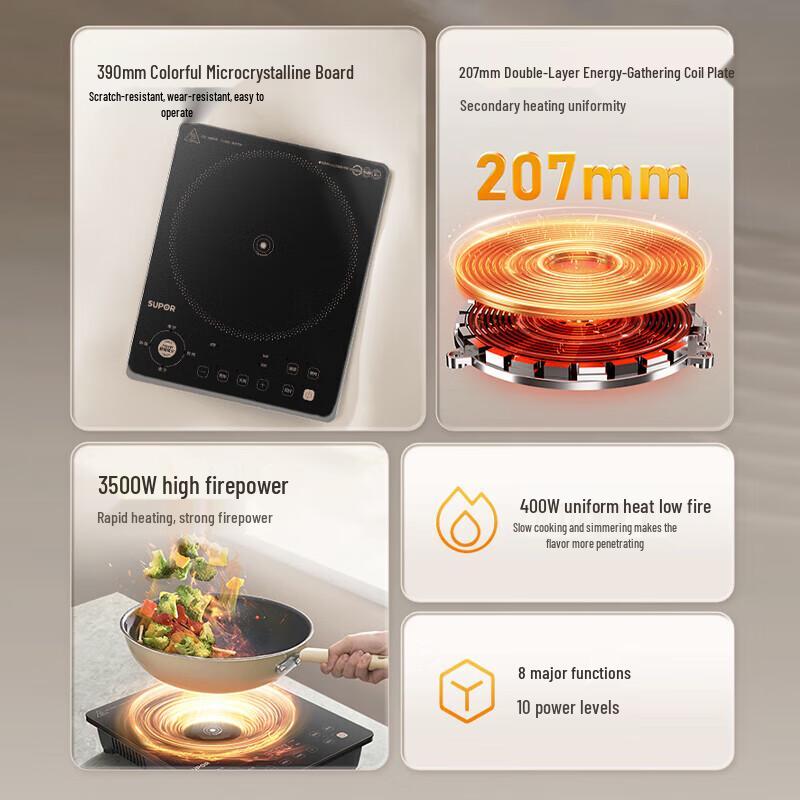 SUPOR 3500W Touch Control Induction Cooker CN plug (adapter included)