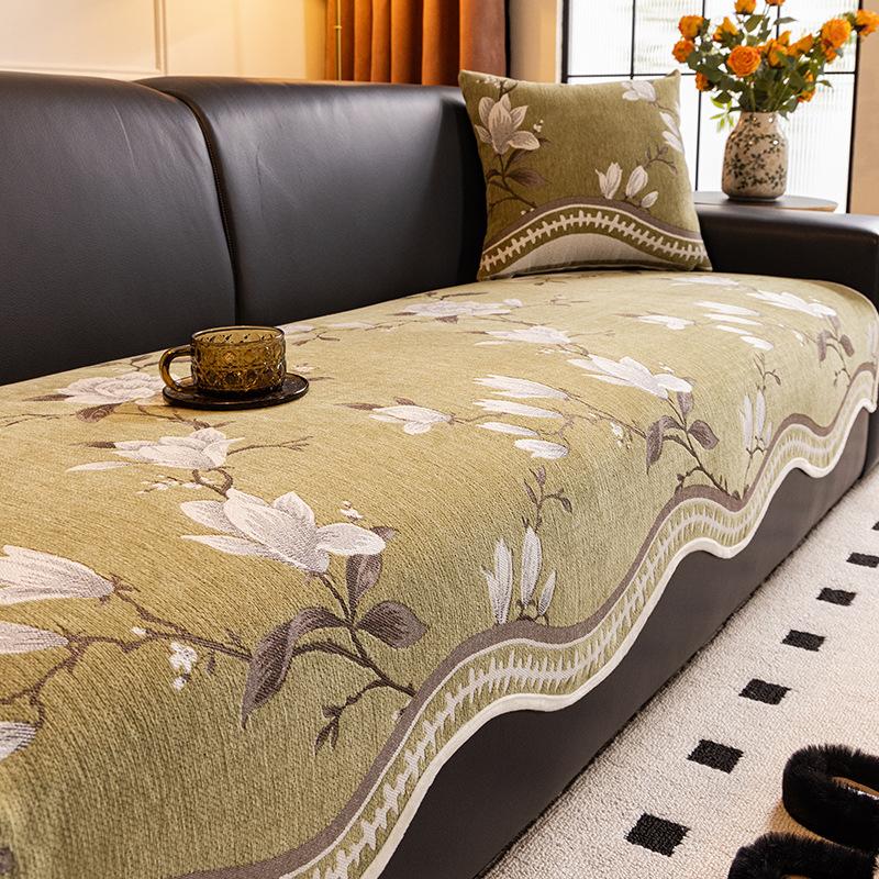 

Подушка для дивана 2025 новая шениль особой формы нескользящая подушка для сиденья цельный пылезащитный чехол легкий роскошный чехол для дивана ткань полотенце 70*70cm