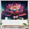 Painted Lotus Tapestry, Bedroom Wall Covering, Living Room and Study Decoration Cloth, Wall Tapestry, Background Cloth