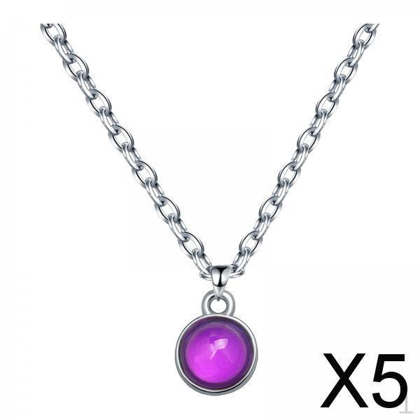 

5x Mood Necklace, Temperature Sensing Jewelry Gifts, Charming Color Changing Pendant