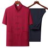 Men's Chinese Style Tang Suit Set – Summer Short Sleeve for Middle-Aged & Elderly
