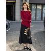 Elegant Knit Top and Skirt Two-Piece Set