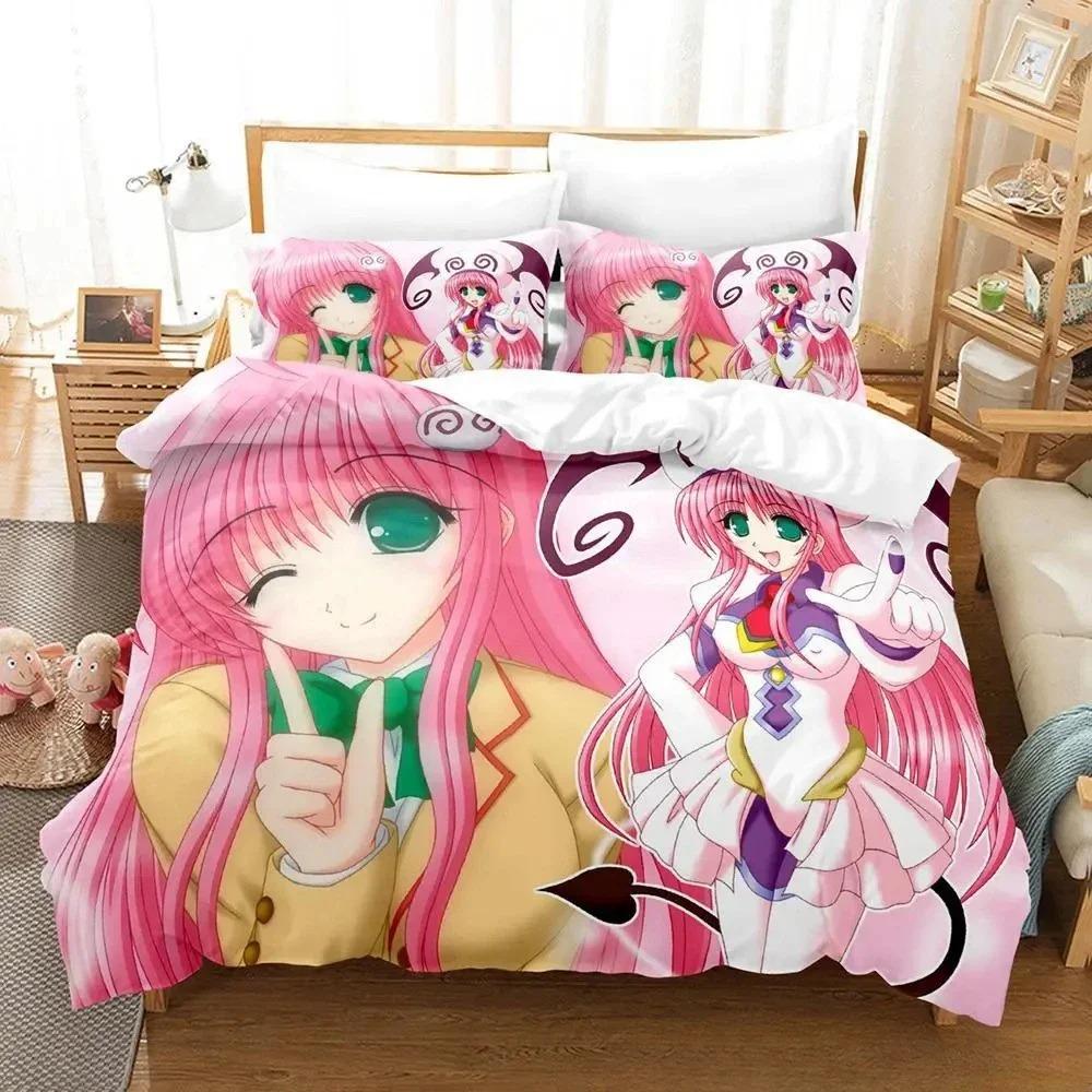 New To Love Ru Bedding Set Cartoon Anime  two&three-piece set Adult Kid Bedroom Duvet cover Sets 3D Print Kawaii Anime Girls