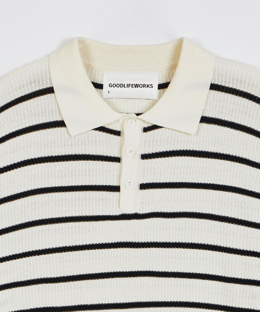GLW Striped Collar Half Knit Ivory
