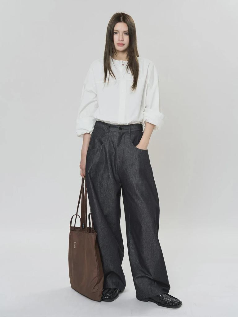 Louvre Korean Style Lantern Sleeve Round Neck Loose Shirt - Spring Fashion for Women