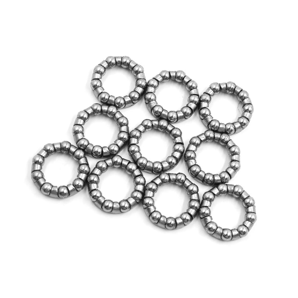 ACROPIX Bicycle Axle Wheel Ball Bearing Cage Retainer 18mm Inner Diameter 9 Universal Ball Silver Tone 10pcs