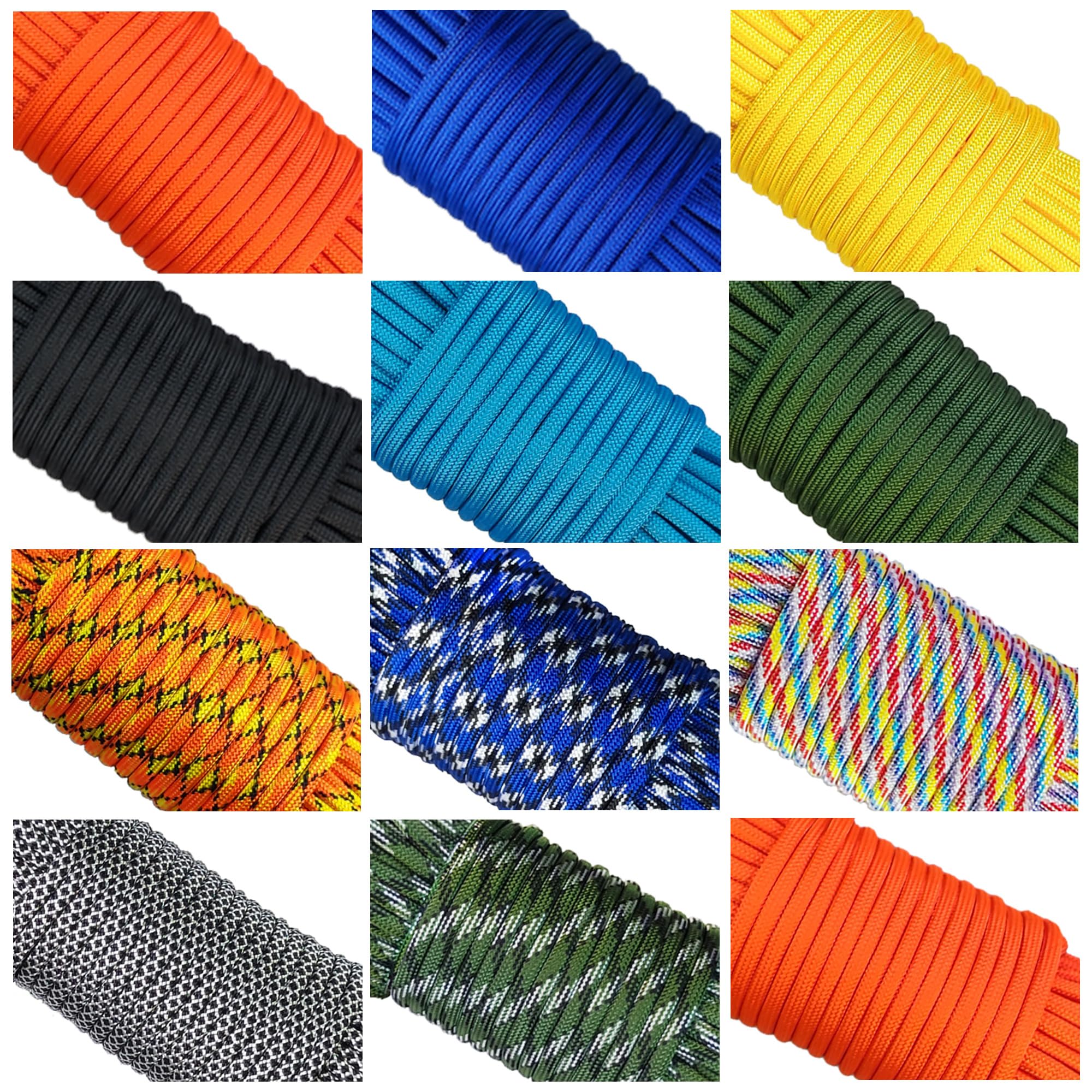 Paracord 4mm Parachute Cord Set Lengths Load Capacity 280kg Guyline Outdoor Guy Rope Camping Supplies Handmade Accessory Rope DIY Braiding Tent Rope