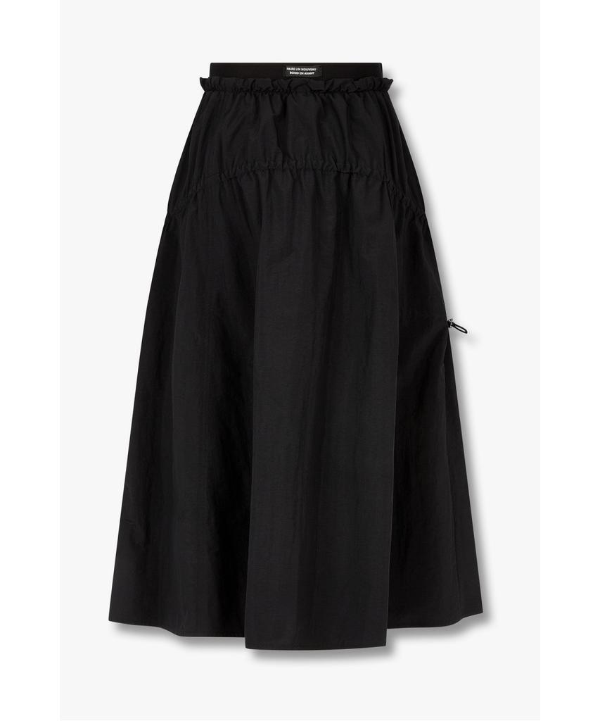 Bobeu String Banding Tiered Skirt_Black_7156235003
