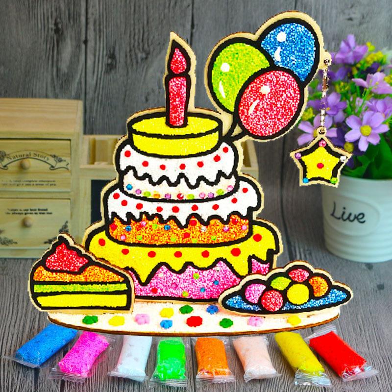 3D Wood Snowflake Clay Painting Children DIY Creative Colorful Mud Painting  Board Art Painting Tool Child